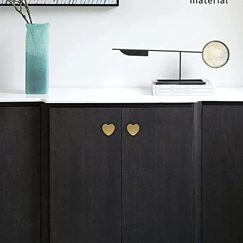 Mfys Solid Brass Drawer Knob Heart Gabinete de ouro Puxa o botão de armário em forma de coração lida com hardware de móveis