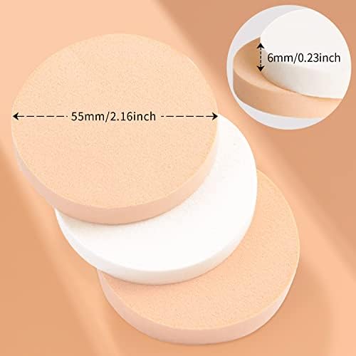 Fuyihgl 12pcs Sponge redonda para esponjas cosméticas para a fundação de maquiagem redonda suave para fundação líquida Creme em pó