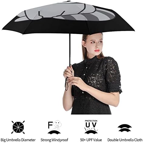 Ranco fofo 3 dobras Umbrella Anti-UV Guarda-de-vento Automático Automotivo Automático