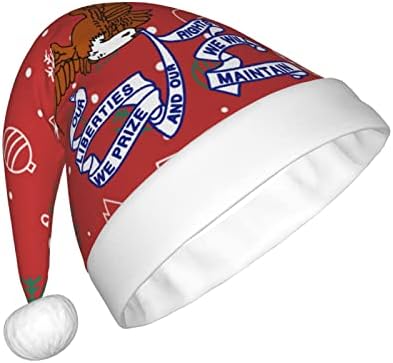Bandeira do estado de Iowa Funny Funny Adults Pray Santa Hat chapéu de Natal para mulheres e homens chapéu de férias de natal