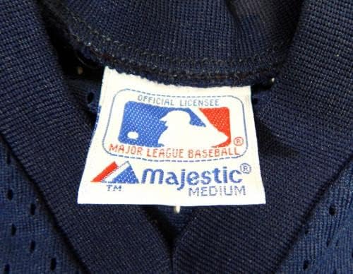 1983-90 California Angels Blank Game emitido Blue Jersey Batting Practice M 898 - Jogo usou camisas da MLB