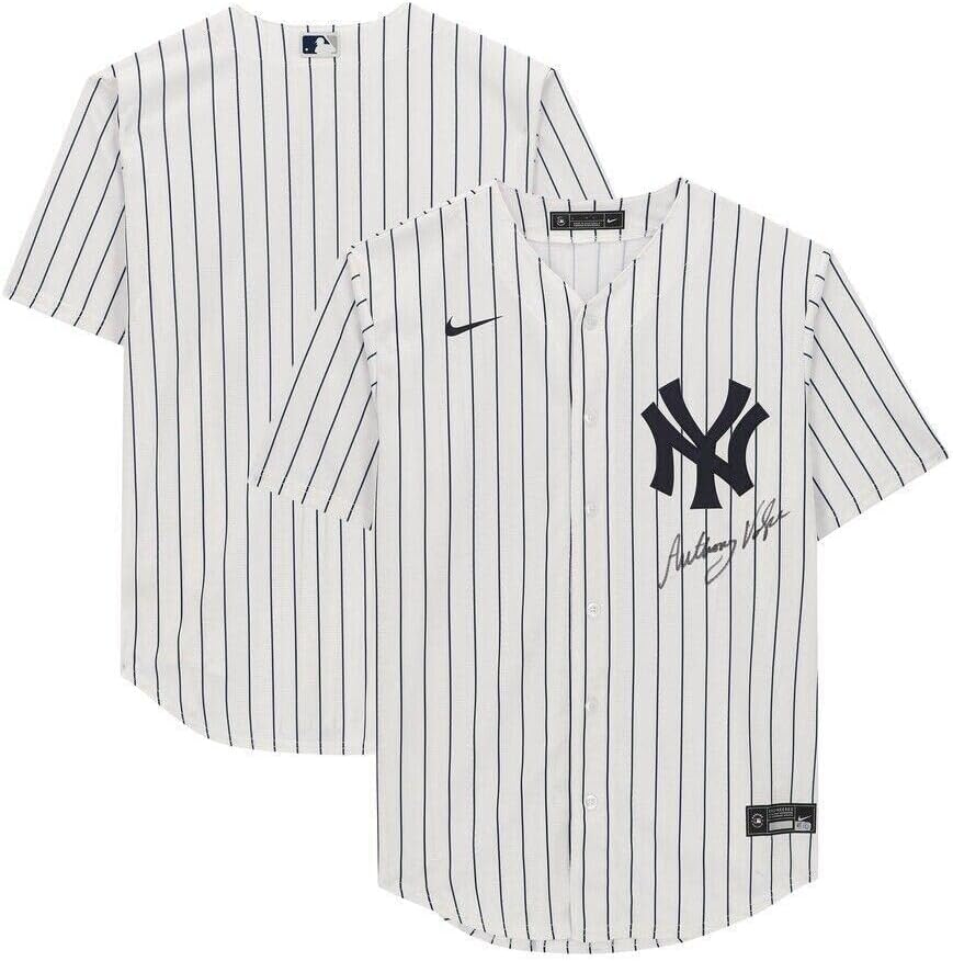 Anthony Volpe New York Yankees assinou fanáticos por réplica da Nike White Nike/MLB - Jerseys MLB autografadas