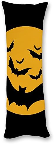 AILOVYO Happy Halloween Machine lavável sedoso cetim brilhante capa de travesseiro corporal, 20 polegadas x 54 polegadas