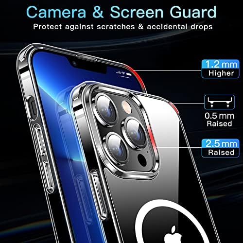 Case de Casekoo Caso Magnético para iPhone 13 Pro Max Case de telefone Clear Compatível com MagSafe NÃO AMARELA PROTEÇÃO
