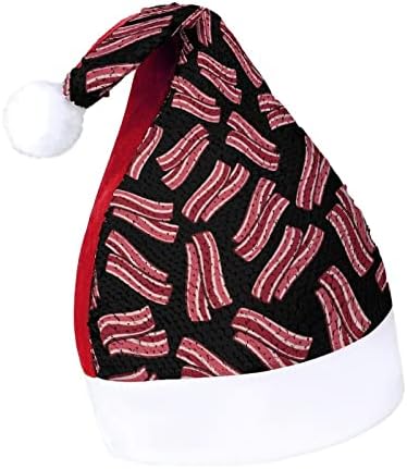 Bacon tira o chapéu de natal engraçado lantejoulas de chapéus de Papai Noel para homens, mulheres decorações de festa de férias