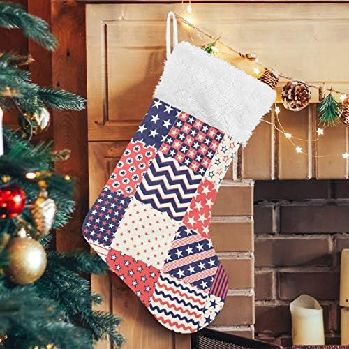 Pimilagu estrelas do Dia da Independência Meias de Natal 1 pacote 17,7 , meias penduradas para decoração de Natal