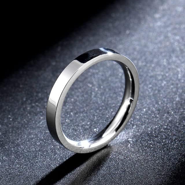 Kolesso 316l 4mm Rings Tiny Band Ring para homens e mulheres moda prata cauda anel-02102