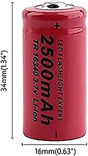 Baterias recarregáveis ​​ASPT 3.7V 2500mAh 16340 Bateria de íons de lítio recarregável para VL123A DL123A 5018LC CR123A CR17345