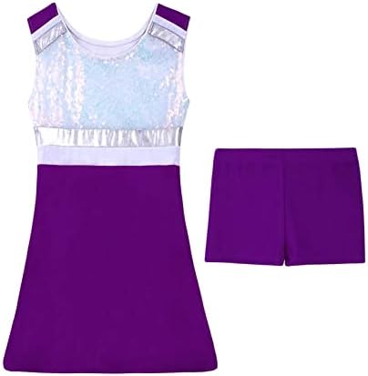 Kaerm Kids Girls Athletic 2 Pcs Vestido A-line com shorts Conjunto