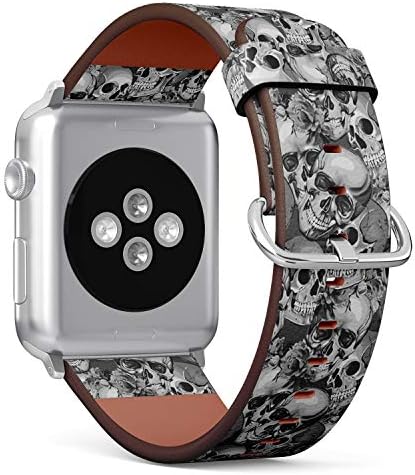 Cinta de pulseira de couro padronizada para séries de relógios Apple 4/3/2/1 gen, substituição para bandas iwatch