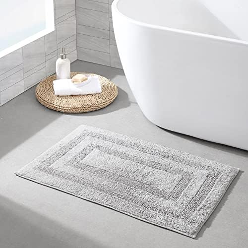NAUTICA Conjunto altamente absorvente de 2 peças de algodão reversível tapetes, decoração moderna do banheiro, branco sólido micelar