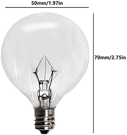 Iluminação LXCOM G16.5 Lâmpada Globo Lâmpada 25 Watt Dimmível G50 Bulbos redondos Branco quente 2700K E12 Incandescent