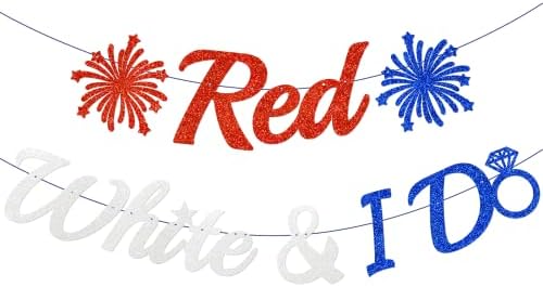 6H-Red Branco e eu faço branco e faço banner glitter vermelho e branco e azul, vermelho branco e faço decorações