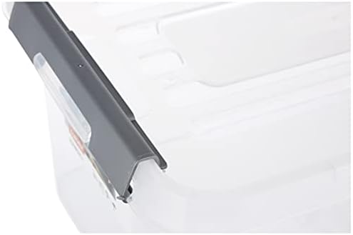 Allibert Handy Plus Caixa de armazenamento com tampa, transparente/prata, 15 litros, 49x40x20 cm