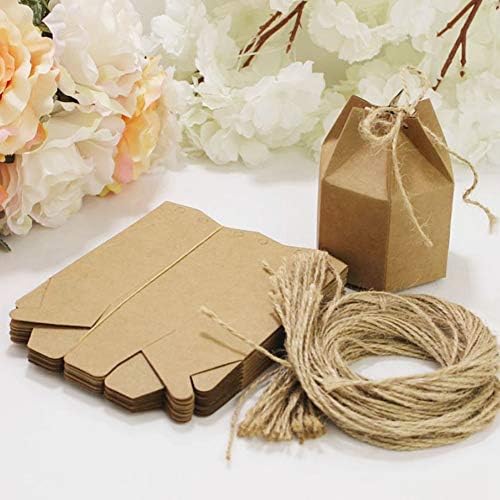 50pcs inovadoras de papel de guloseia de papel DIY favorece a bolsa de presente com corda de cânhamo para decorações