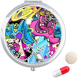 Graffiti Street Culture Colorful Monster Caso Case Pocket Medicine Storage Box Recipiente Distribuidor