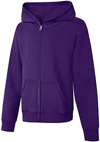 Hanes Big Girls 'ComfortSoft EcoSmart Full-Zip Fleece Hoodie_purple Thora