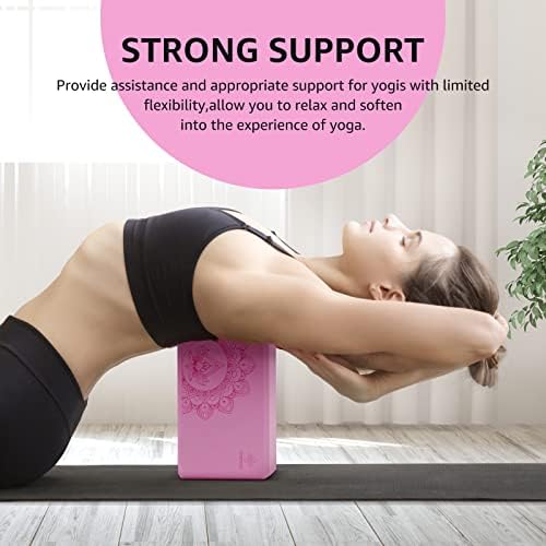 Overmont Yoga Bloco 2 Pacote de suporte de adolescência de espuma EVA sem deslizamento EVA sem limpeza para pilates de fitness