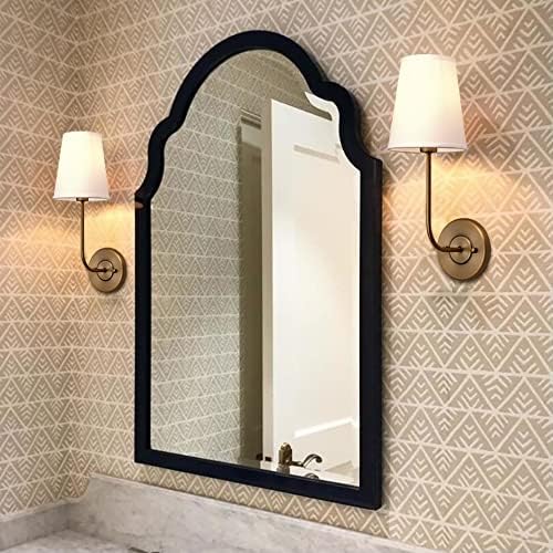 Conjunto de Pathson de 2 arandelas industriais Sombra de tecido branco, luminárias de parede de banheiro vintage decoração