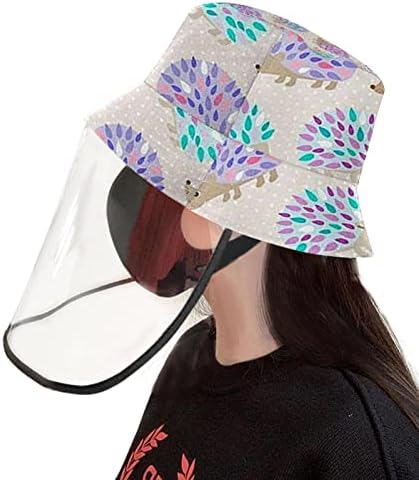Chapéu de proteção para adultos com escudo facial, chapéu de pescador anti -sun tap, desenho animado de dinossauros de cor animal