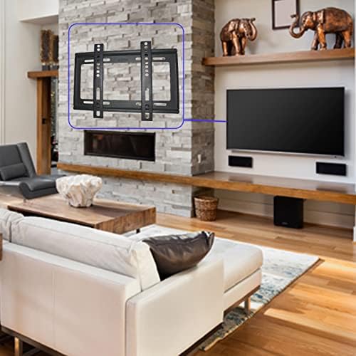 Montagem da parede de TV Fixia e de baixo perfil TV Placket para TVs de tela plana de 14-42 polegadas, VESA 75x75 a 200x200mm e