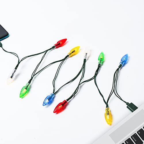 LED LIGHT LIGHT PHINE CABELO CABO, USB E CARGER BULBO, 50 polegadas 10 LED Multicolor Cord compatível com telefone 14/pro max/pro/plus,