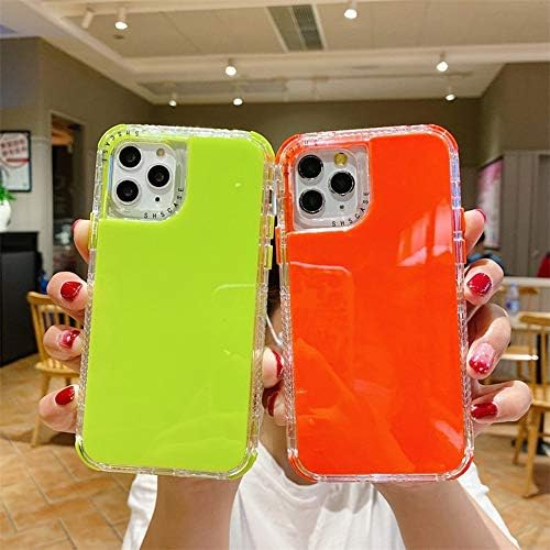Omorrero para iPhone 12 Pro Max Clear Case, cores neon três camadas duráveis