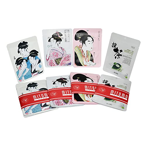 [TKJP00512-07-012] MITOMO TIPO G [JP UKIYOE Set 12 Sheets] Máscara de pele bonita - Made in Japan - Recompense -se, hidrate