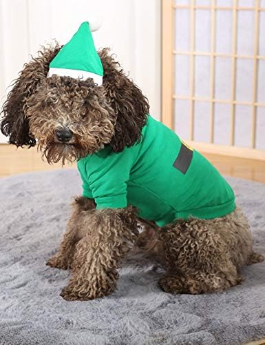 Coomour Christmas Dog Shirt Pet Feliz Natal Roupas de fantasia com chapéu para cães gatos animais de estimação roupas