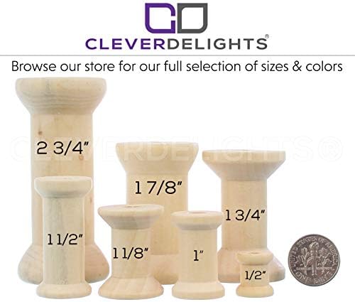 CleverDelights 1/2 x 1/2 bobos de madeira - 25 pacote - carretéis de artesanato vazios