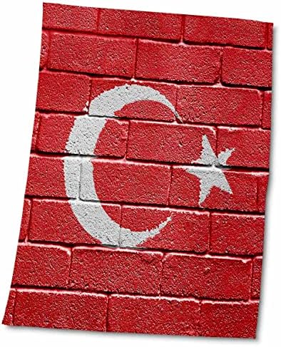 Bandeira nacional 3drose de peru pintada em um turco de parede de tijolos - toalhas