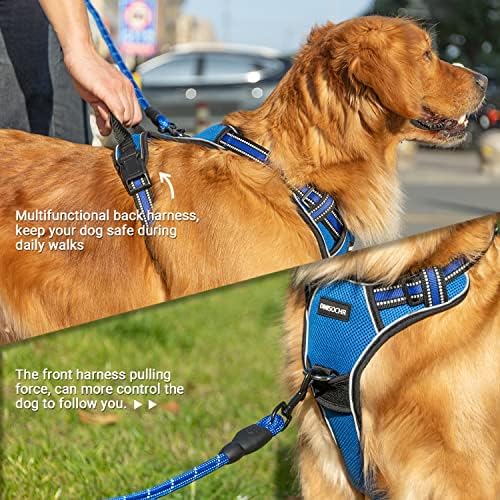 Arnês de cães para cães grandes médios sem puxar - arnês de colete de cachorro ajustável com alça para caminhar treinamento de