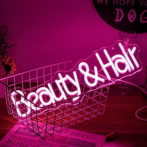Alkkign Beauty Hair Neon Sign Demmable Pink Letter Sinais de néon Salão Salão Salão Palavra LED LED NEO