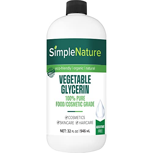 Glicerina vegetal pura - 32 oz - Alimentos puros naturais/grau cosmético para cuidados com a pele, cuidados com o cabelo,