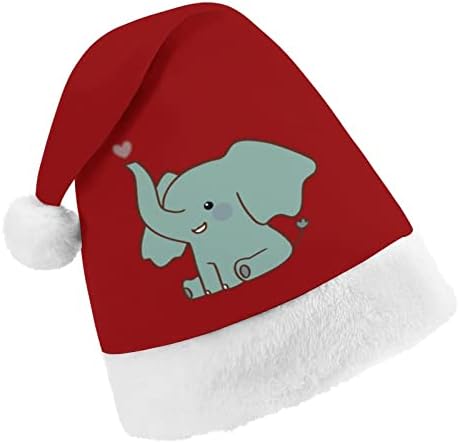 Chapéu de Natal de elefante de coração personalizado chapéu de Papai Noel Decorações de Natal engraçadas