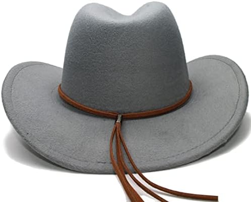 Estilo vintage unissex western cowboy chapéu de cowgirl sombrero taps lã mistura com roll up brim