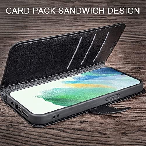 Caixa de flip ltjxl para Samsung Galaxy S22/S22 Plus/S22 Ultra 5G, Caixa de carteira de couro PU com barreira de cartas