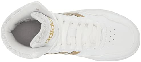 Adidas Hoops 3.0 Sapato de basquete intermediário, branco/branco/cinza, 6 Usissex Big Kid
