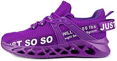 Bestgift casal de tênis respirável Toalha de tecido casual Sapatos de corrida Blade Running Purple EU46/US12