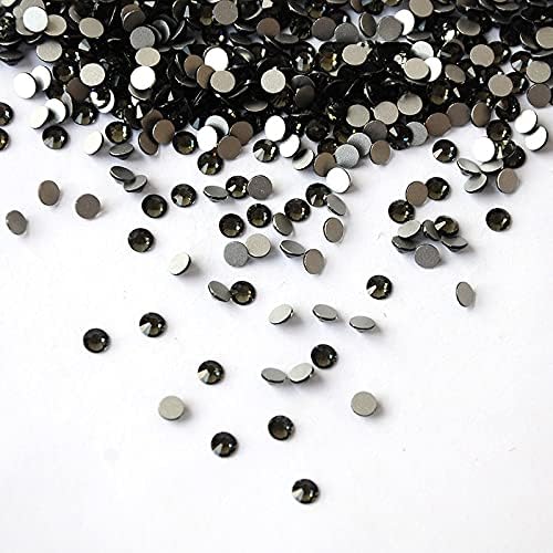 Black Diamond Color Flatback Glass Unhas Reths de tamanhos misturados Decoração de unhas Pedras de gemas brilhantes Manicure Acessórios