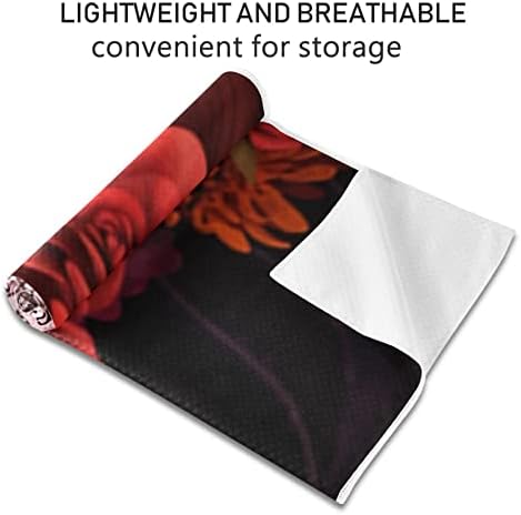Aunstern Yoga Blanket Sugar-Skull-Roses-Halloween Yoga Tootes Yoga Mat Toalha
