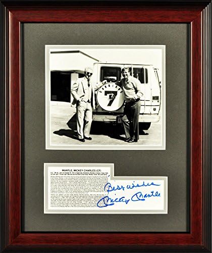 Mickey Mantle New York Yankees emoldurou autografado 8 x 10 carruagem/7 Van Photopiografia com melhor desejos de inscrição