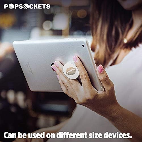 Popsockets: Grip & Stand dobrável para telefones e tablets - lábios dourados