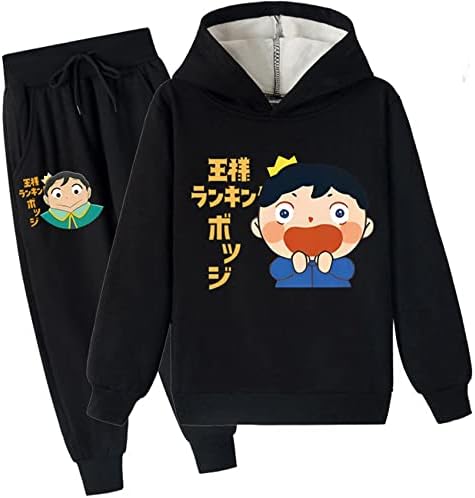 Umocan menino garotas ranking de reis de manga comprida moletom e calças de corrida F-Fleece Ruach Set para inverno/outono