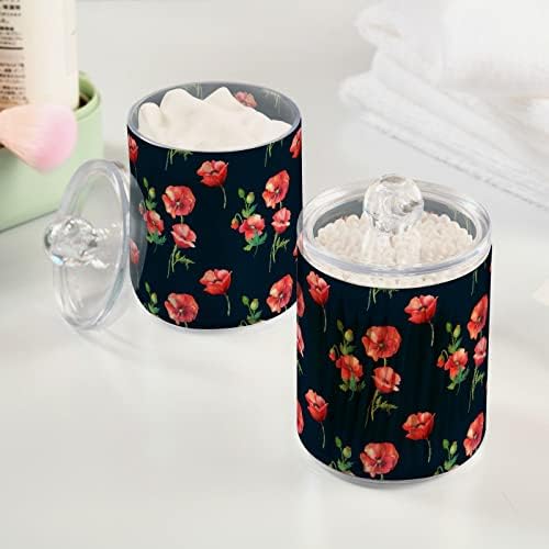 Poppies lindos e lindos 2 pacote de pacote de cotocolador de swab bola organizador de recipientes de banheiro de