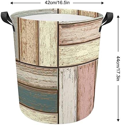 Foduoduo Roupa de madeira de cesta de madeira cesto de lavanderia com alças cesto de roupas sujas de roupas dobráveis ​​para quarto,