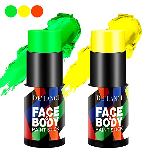 De'Lanci Neon Face Paint Stick, Cream Bellendable Body Paint Stick, Sports Face Paint Football Foundation, maquiagem profissional