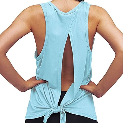 Camisa de colete da blusa para feminino sem mangas barril de algodão recorte Cami Camisole Tank Basic Sport Gym Running Top Sy