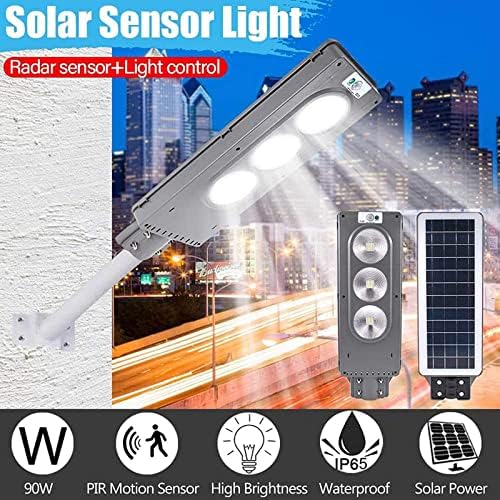 WLL-DP LED Solar Street Light com controle remoto do sensor, anoitecer para Dawn Luzes solares ao ar livre, para estacionamento do
