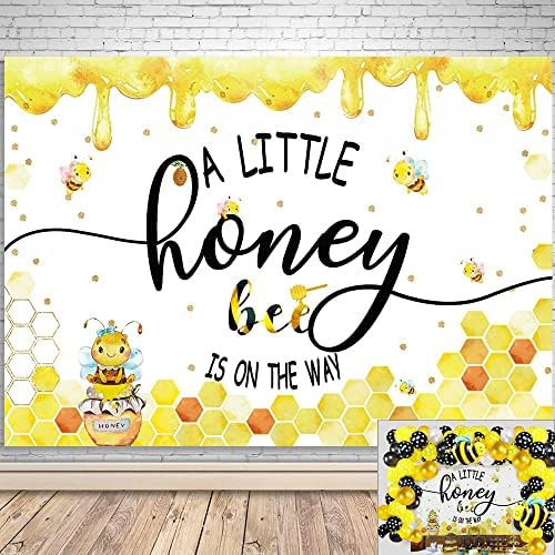 Um pequeno cenário de chá de bebê com tema de abelha, fofo, mel, abelha revelando um fundo fotográfico de decoração de festa, doce